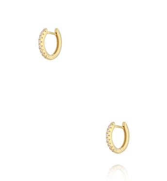 Kolczyki złote kółka z cyrkoniami KLT0054