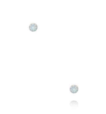 Kolczyki z mlecznobiałym kryształem w srebrnej oprawie KCA0173