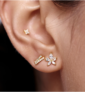 Zestaw kolczyków pozłacanych z cyrkoniami KLT0046