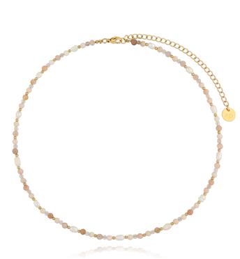 Naszyjnik beżowy z kamieniami naturalnymi Latifa NSC0367