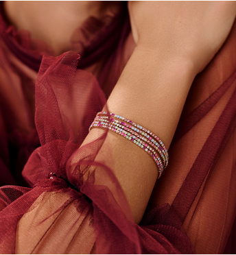 Bransoletka z różowymi kryształkami Luminous Crystal BSC2041