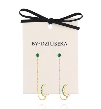 Kolczyki podwójne z łańcuszkiem i cyrkoniami KLT0033