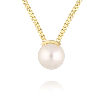 Naszyjnik długi z perłą złoty NPE0345