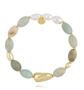 Bransoletka z amazonitów i pereł BSC2379