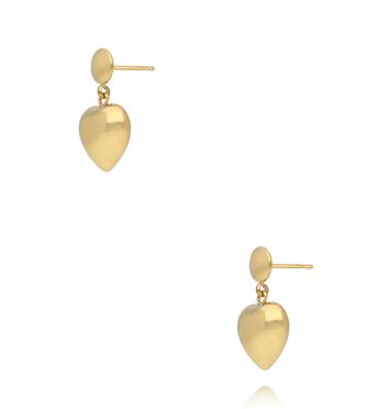 Kolczyki wiszące w kształcie serca złote KSY0621