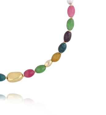 Naszyjnik z perełkami i kolorowymi kamieniami NSC0634