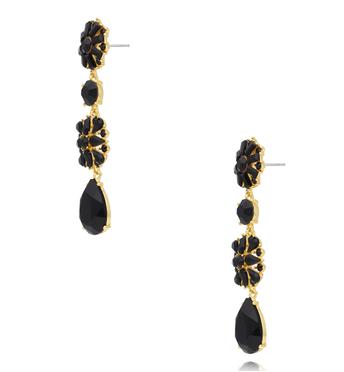 Kolczyki z czarnymi kryształami KSS2255