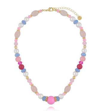 Naszyjnik w różowo-niebieskich tonacjach NSC0642