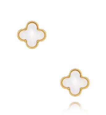 Kolczyki z perłowymi koniczynkami Pearls Clover KSY0024