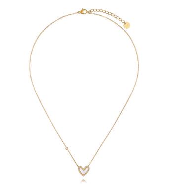 Naszyjnik z sercem z masy perłowej i cyrkoniami NSY0856