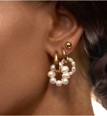 Kolczyki koła z perłami Male KPE0144