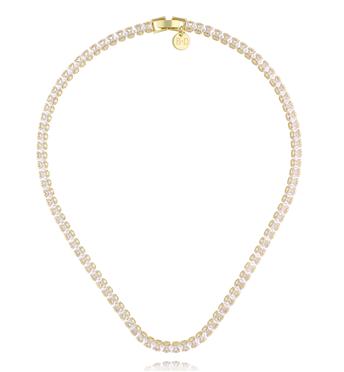 Naszyjnik typu tennis w złotej oprawie NS0423