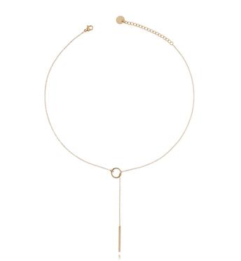 Naszyjnik złoty przekładany z długą zawieszką kółko NSA0186