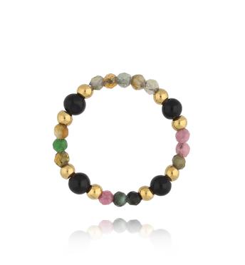 Pierścionek z agatami i turmalinami Black Magic PSC0566