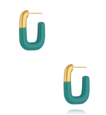 Kolczyki emaliowane morskie owalne KSY0503