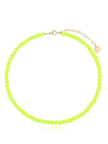 Naszyjnik z kryształkami zielony neon Summer Beach NSH0032