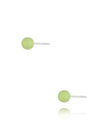 Kolczyki kulki z zieloną emalią 5 mm Enamel Balls KSA1717