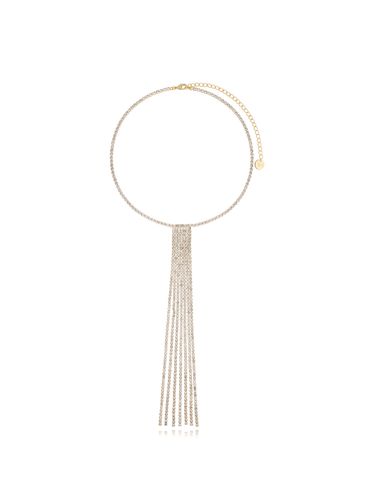 Naszyjnik złoty z transparentnymi kryształkami Carnival NS0155