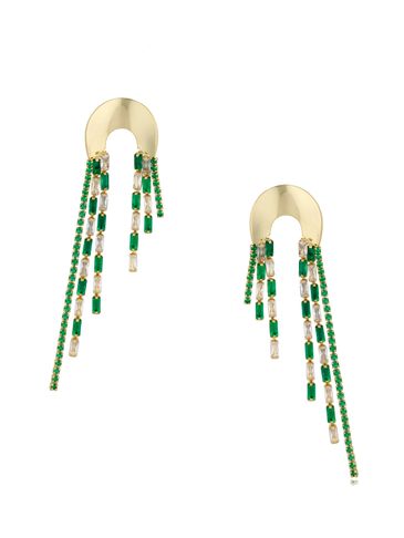 Kolczyki z zielonymi kryształkami Loulad KSS1201