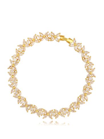 Bransoletka złota z kryształkami Tennis Flowers BSS0120