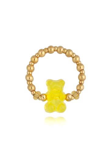 Pierścionek złoty z żółtym misiem Bears PSC0347