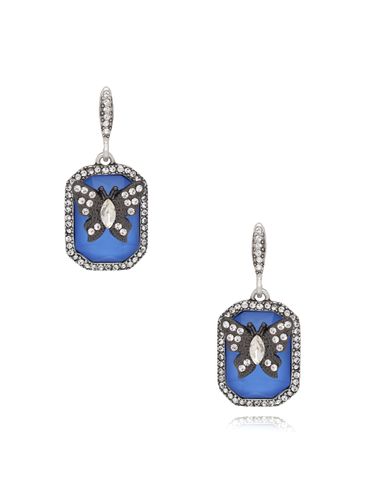 Kolczyki z niebieskim kryształem i motylem Sien KSS1589