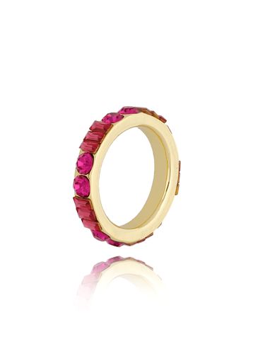 Pierścionek obrączka z różowymi kryształkami Go on PRG0199 rozmiar 15
