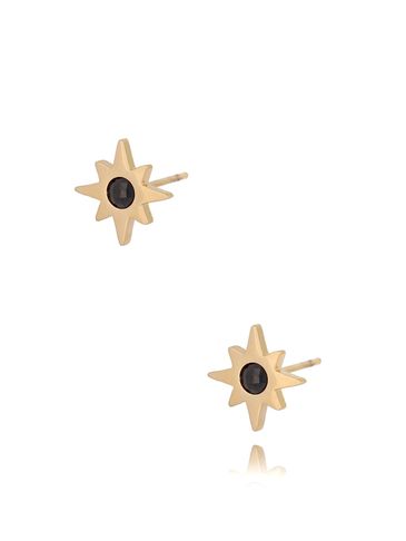 Kolczyki gwiazdki z czarnymi cyrkoniami Mini Star KSA0451