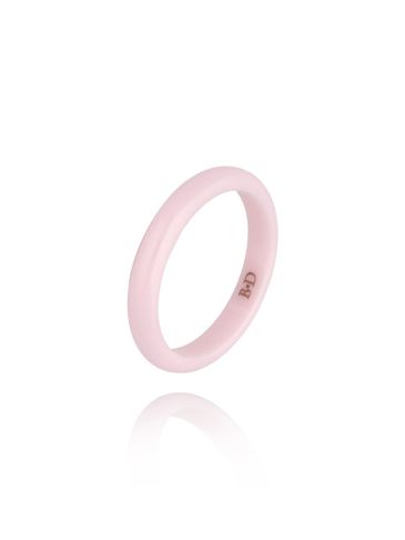 Obrączka z ceramiki różowa cienka Feminine PFE0034