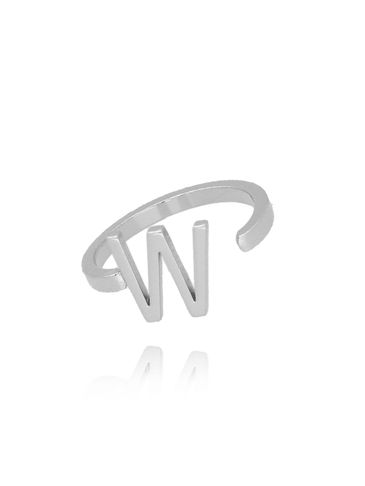 Pierścionek srebrny literka W PAT0029