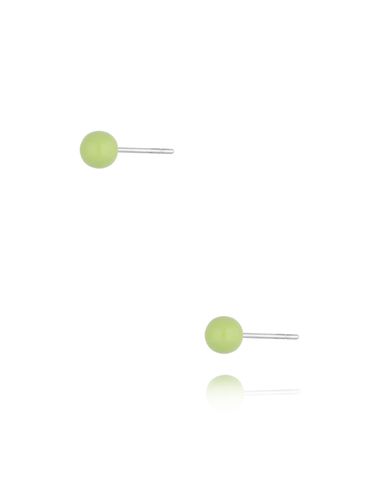 Kolczyki kulki z zieloną emalią 4 mm Enamel Balls KSA1707
