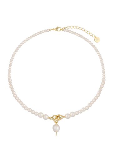Naszyjnik z perłami i złotym węzłem Hestia NPE0157