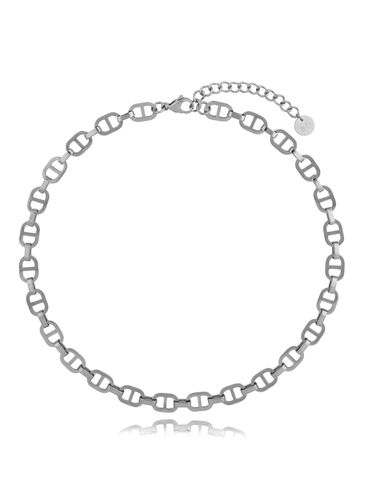 Naszyjnik łańcuchowy ze stali szlachetnej posrebrzany Femin NSA0257
