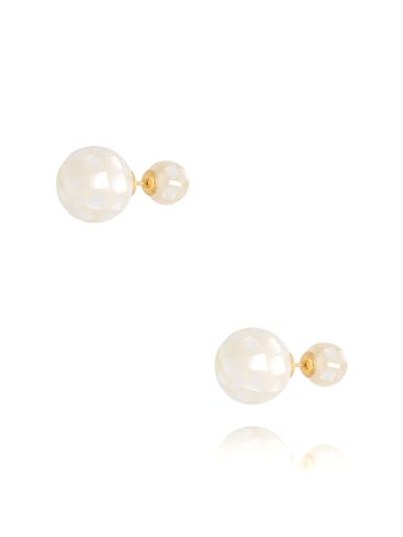 Kolczyki białe kulki z masy perłowej Orianne KSY0077