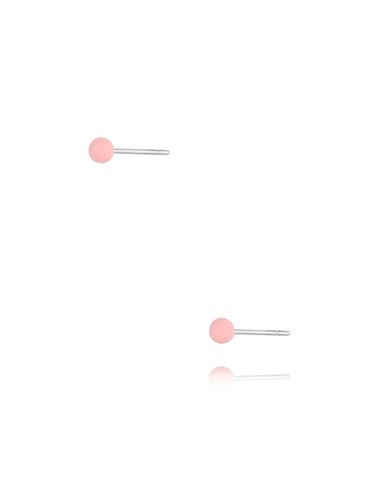 Kolczyki kulki z różową emalią 3 mm Enamel Balls KSA1692