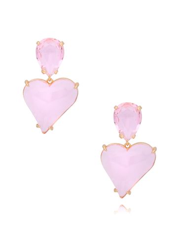 Kolczyki z różowymi sercami Luxury Shine KFF0303