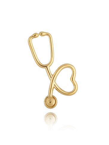 Broszka złota ze stali szlachetnej serce i stetoskop Your Doc BRSA0002