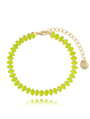 Bransoletka z zielonymi neonowymi kryształkami Honetly BSS0081