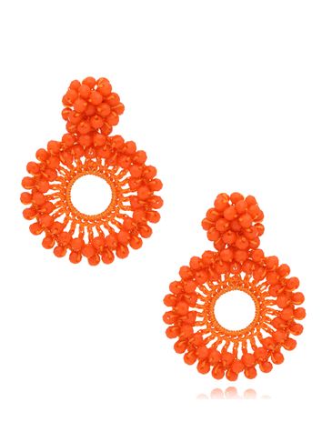 Kolczyki z kryształkami pomarańczowe Luminous KWE0009