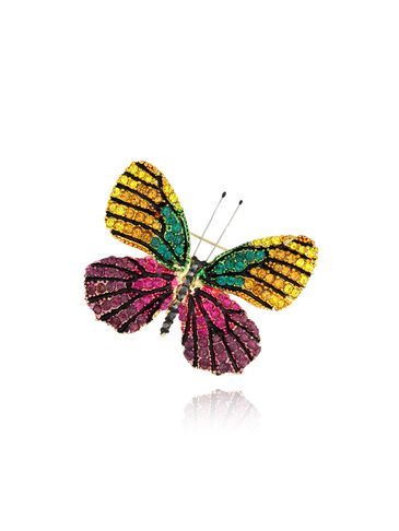 Broszka z kolorowym motylem Papillon BRPI0011