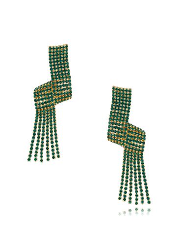 Kolczyki z zielonymi kryształkami Dakhla II KSS1195