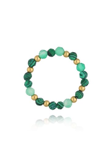 Pierścionek elastyczny zielony z kamieniami Latifa PSC0504