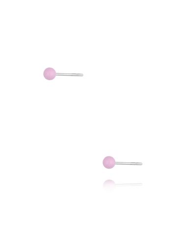Kolczyki kulki z liliową emalią 3 mm Enamel Balls KSA1693