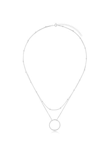 Naszyjnik srebrny z okrągłą zawieszką Gwendoline NSE0177