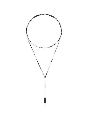 Naszyjnik z kryształkami czarny z zawieszką Cristalli NPA1211