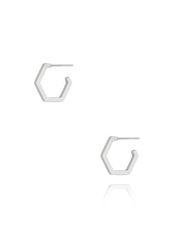 Kolczyki sześciokąty srebrne małe Hexagon KSA1018