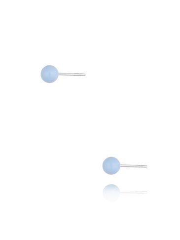 Kolczyki kulki z niebieską emalią 4 mm Enamel Balls KSA1709