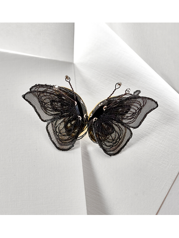 Kolczyki z motylkami czarne Levity KSS1630