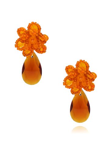 Kolczyki z pomarańczowymi kryształami Crystal Wonders KFF0296