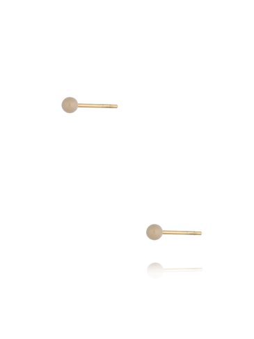 Kolczyki złote kulki z beżową emalią 3 mm Enamel Balls KSA1422